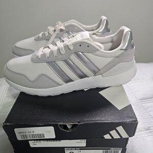 Adidas Gray and White Sneakers